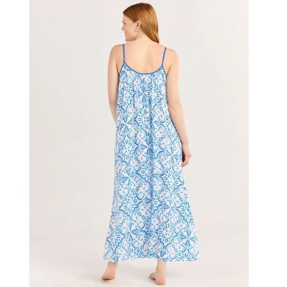 Women’s Lightweight Tropical Woven Strappy Maxi Beach Dress Size XL - Picture 8 of 10